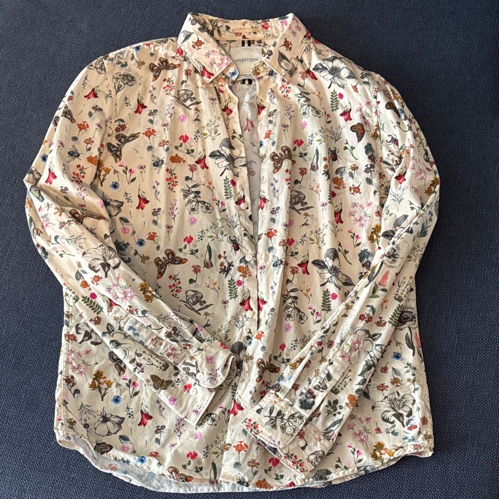 Denim & Flower Multicolor Floral Button Down Shirt
